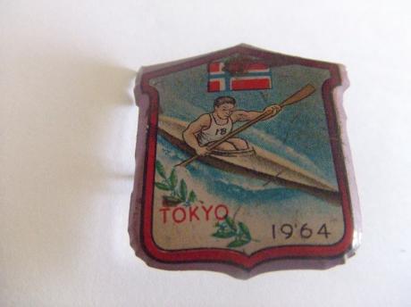 olympische spelen Tokyo 1964 kanovaren lichtblauw